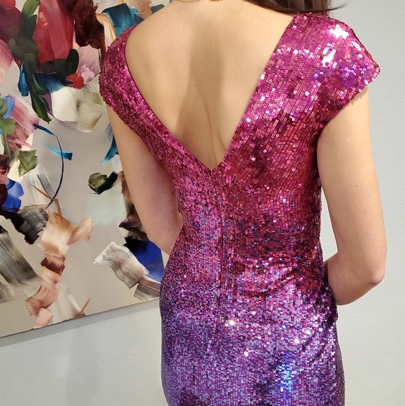 Ombré Jovani Short Prom Dress - Picture 3 of 3